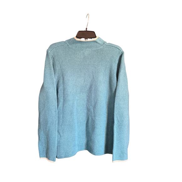 Beautiful Turquoise Appleseed’s Sweater with Wooden Button Accents Size Large - Picture 4 of 7